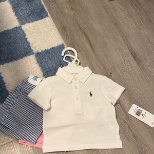 White Polo Baby Boys Set